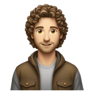 Male Photographer Caucasian curly brunette sticker