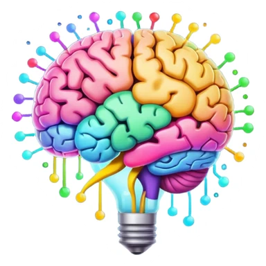 an idea going into a brain sticker