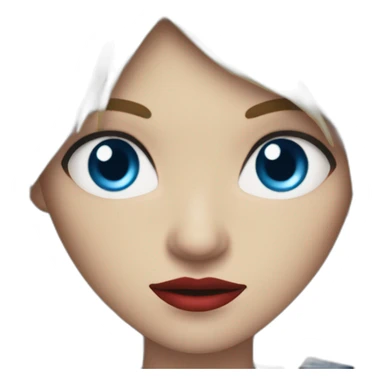 beautiful vampire woman with long blonde hair and blonde straight bangs and blue eyes wielding knives serious expression sticker