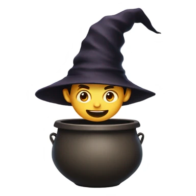 Guy in a witches giant pot sticker