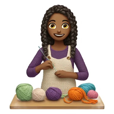 Girl crocheting  sticker