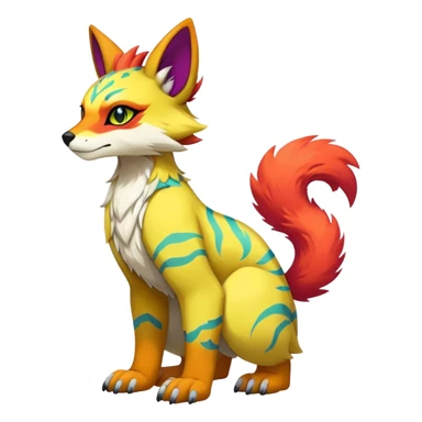 colorful anthro vernid fursona Fakemon sticker