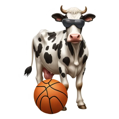 cows playing basketball blindfolded  sticker