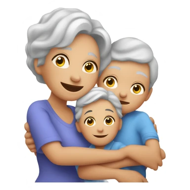 A grandmother hugging her two great grandchildren ￼ sticker