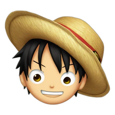 Luffy from One Piece with his strawhat sticker