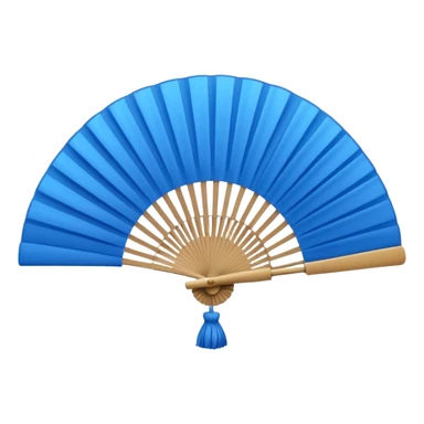 blue folding fan sticker