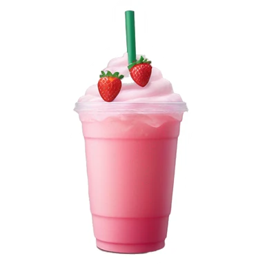 Starbucks iced pink drink with strawberries, no whipped cream sticker