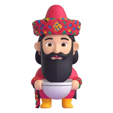 skibidi toilet character wearing Afghan traditional hat sticker