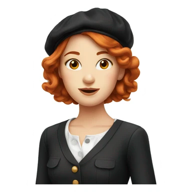 parisian redhead girl sticker