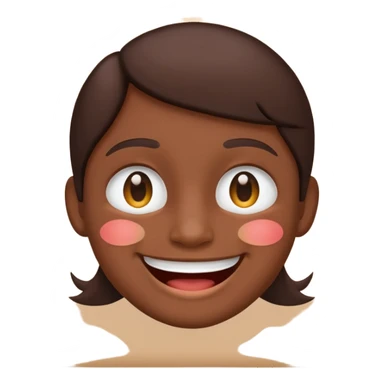 smiling face emoji dark brown skin tone sticker