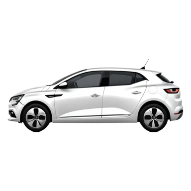 Renault Megane E-Tech electric car, side view, sleek design, white color sticker