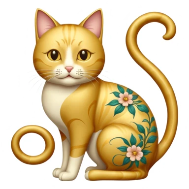 Cat art nouveau sticker