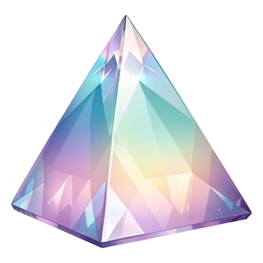 Sparkly glossy Pastel iridescent glass crystal pyrmaid sticker