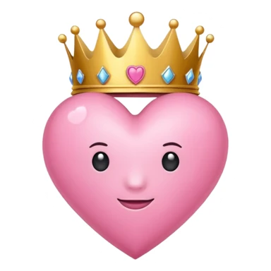 pink heart with a crown sticker