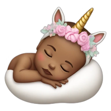 Sleeping Newborn with unicorn headband sticker