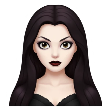 Vampira with long dark brown hair sticker