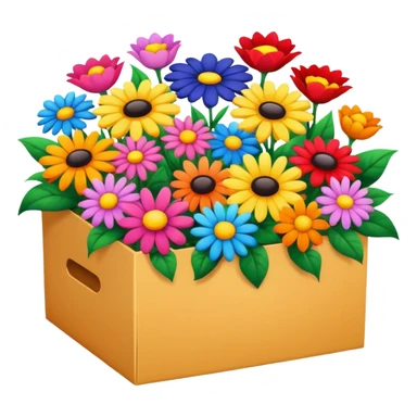 box full of flowers sticker