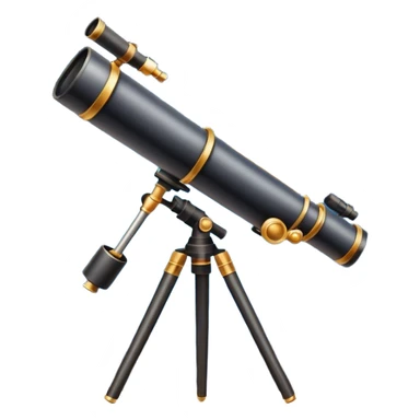 An icon featuring a telescope, stars, and a planet, symbolizing astronomy. The design includes a crescent moon, distant galaxies, and constellations, representing the study of space and celestial bodies. Transparent background highlights the exploration of the universe and cosmic phenomena. sticker