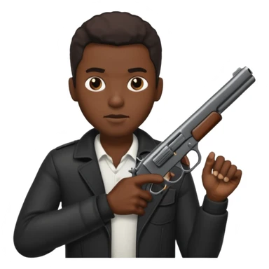 black thug with gun sticker