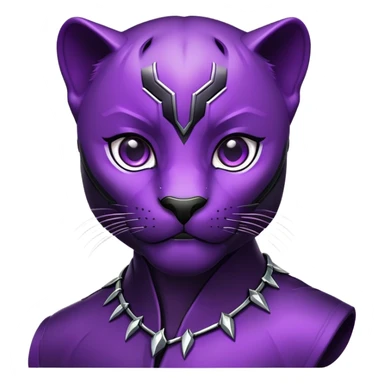black panther with bright purple eyes sticker