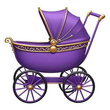 victorian purple baby carriage sticker