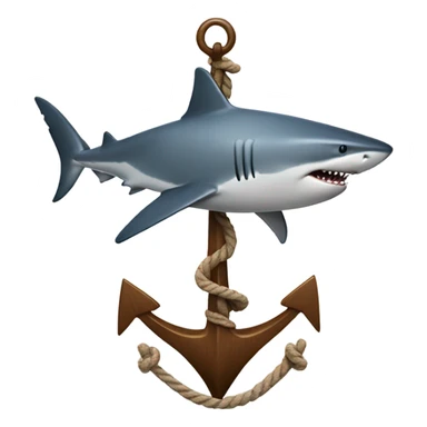 Shark Surfing an anchor sticker