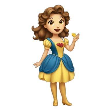 belle blowing a flying kiss sticker