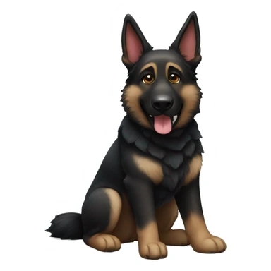 dark brindle colored german shepherd with a panda toy in its mouth sticker