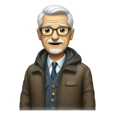 old man in stylish jacket sticker