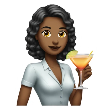 Cocktail hour girl funny sticker