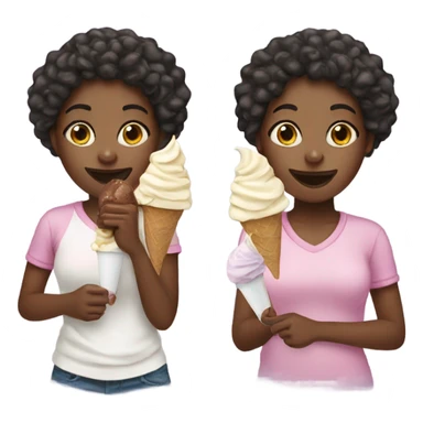 black girl eating ice cream sticker