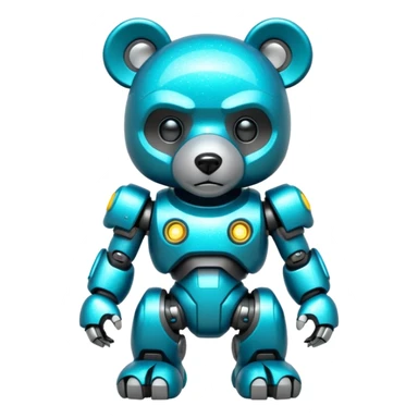 glitter mech bear cian cyberpunk sticker