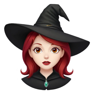 Dark blood Red haired witch, sassy, rolling eyes upwards rude sticker