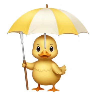 baby Duck holding white umbrella sticker