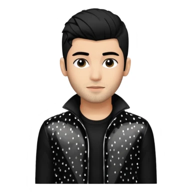 Zayn Malik from One Direction with light skin, black hair, black sequin outfit sticker