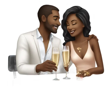 Romantic date for beautiful fashionable couple drinking champagne  sticker