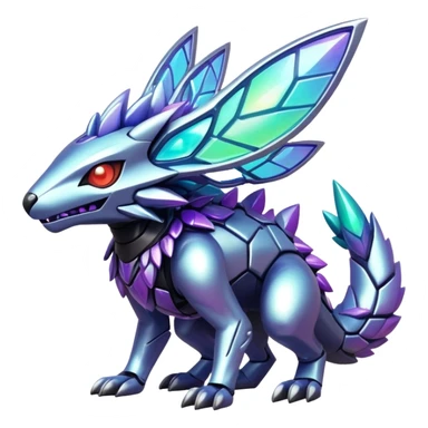  exotic iridescent cyber-Protogen-Fakémon-Pokémon-Vernid-creature sticker