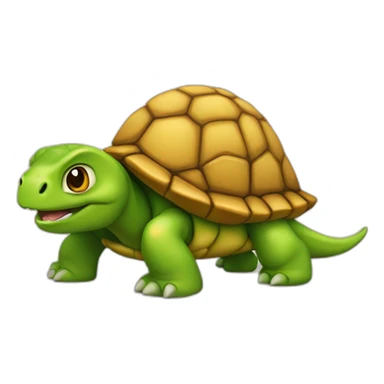 Une tortue sur un dinosaure sticker