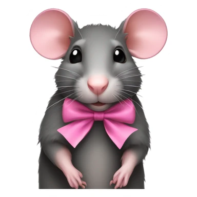 rat with a pink bow sticker