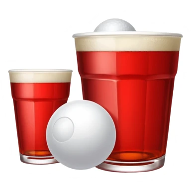 Generami l’emoji di un bicchiere da beer pong con una pallina accanto sticker