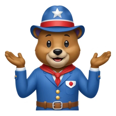 Patriotic yogi bear  sticker