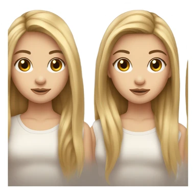 normal Girl emoji with straight long blonde and brown hair and long lashes sticker
