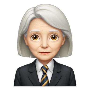 old women in suit with Necktie sticker