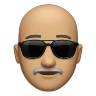 Bald man with short beard and sunglasses sticker