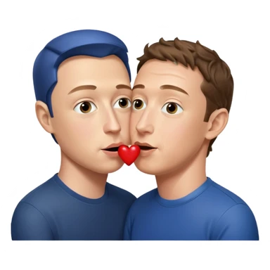 Elon Musk and Mark Zuckerberg kissing sticker