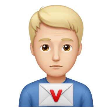 One guy thinking about the letter “V” sticker