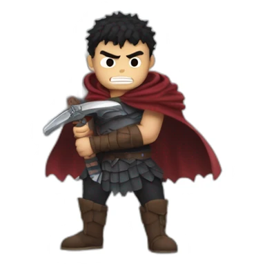 angry berserk guts carrying a huge sword on his shoulder sticker