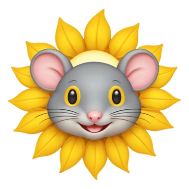 A gray mouse inside of a sun ☀️ 🐭 sticker