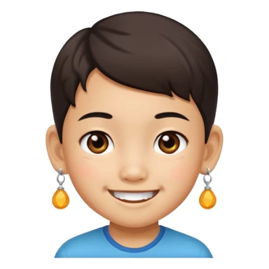 zesty short chinese kid with earings sticker