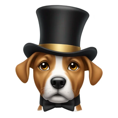Dog with a top hat sticker